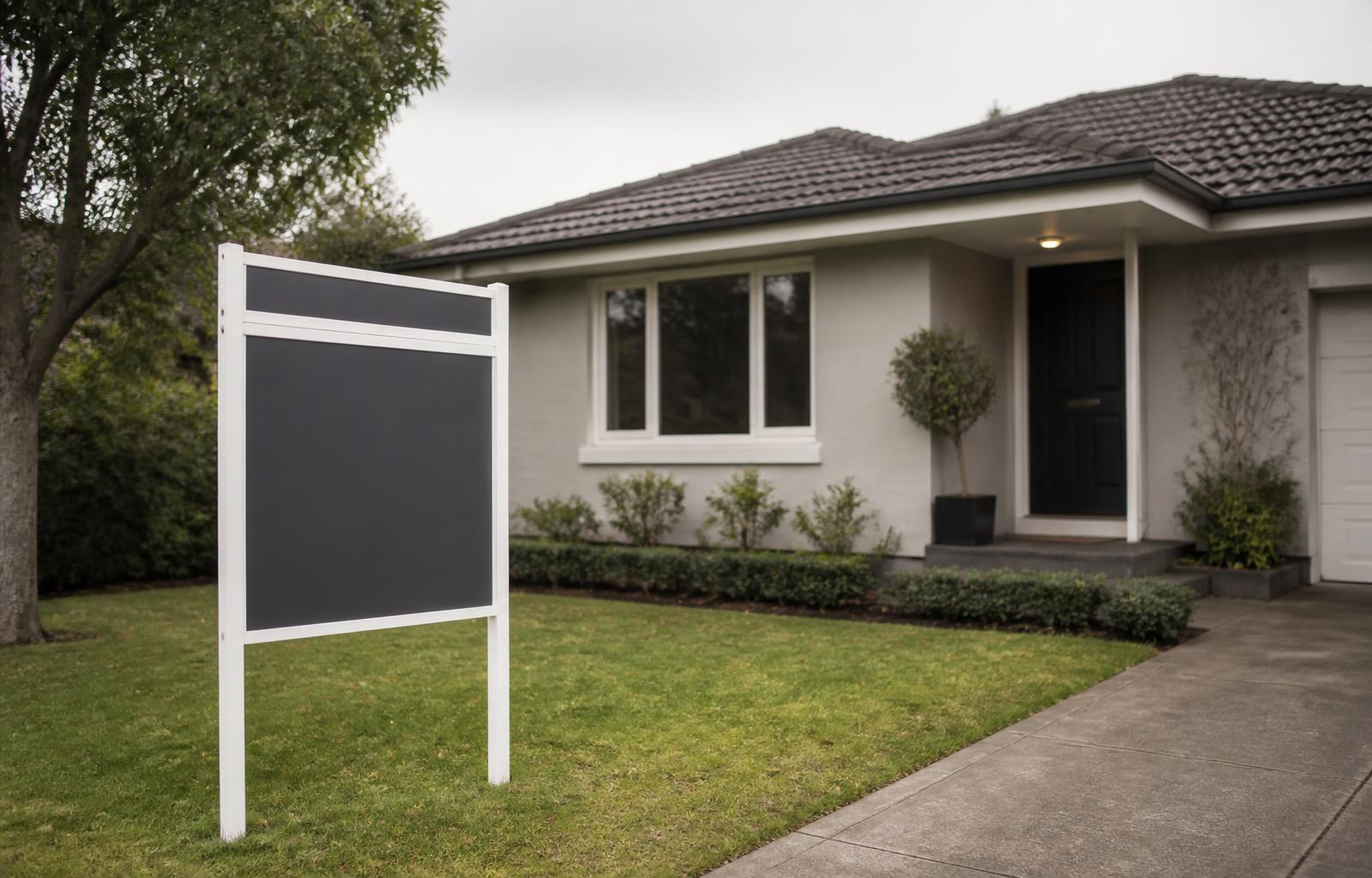 Melbourne residential property with a for-sale sign, tested for meth residue before purchase